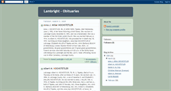 Desktop Screenshot of lambright-obituaries.blogspot.com