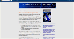 Desktop Screenshot of consequenceofleadership.blogspot.com