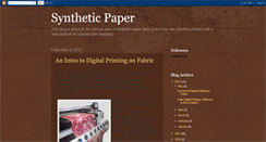 Desktop Screenshot of mysyntheticpaper.blogspot.com