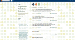 Desktop Screenshot of myexperienceswithradardetectors.blogspot.com