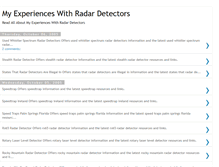 Tablet Screenshot of myexperienceswithradardetectors.blogspot.com