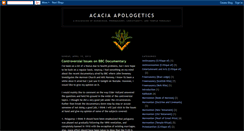 Desktop Screenshot of acaciaapologetics.blogspot.com