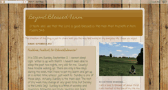 Desktop Screenshot of beyondblessedfarm.blogspot.com