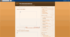 Desktop Screenshot of predenominational.blogspot.com