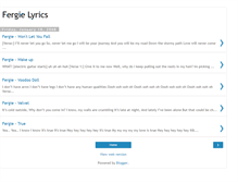Tablet Screenshot of fergie-lyric.blogspot.com
