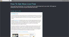 Desktop Screenshot of howtogetxboxlivefree.blogspot.com