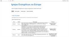 Desktop Screenshot of igrejasevangelicasnaeuropa.blogspot.com