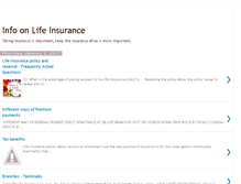 Tablet Screenshot of infoonlifeinsurance.blogspot.com