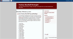 Desktop Screenshot of fantasybaseballstrategist.blogspot.com