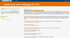 Desktop Screenshot of createyourownwebpageforfree.blogspot.com