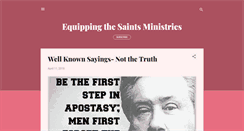 Desktop Screenshot of equippingthesaintsministries.blogspot.com