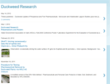Tablet Screenshot of duckweedresearch.blogspot.com
