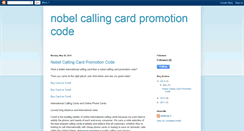 Desktop Screenshot of nobelcallingcardpromotioncode.blogspot.com