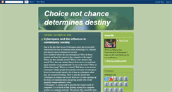 Desktop Screenshot of choicenotchancedeterminesyourdestiny.blogspot.com