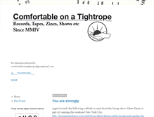 Tablet Screenshot of comfortableonatightrope.blogspot.com