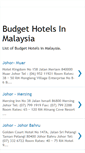 Mobile Screenshot of budgethotelsinmalaysia.blogspot.com