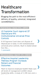 Mobile Screenshot of healthcaretransformation.blogspot.com