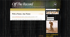 Desktop Screenshot of off-of-the-record.blogspot.com