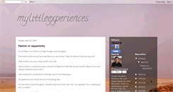 Desktop Screenshot of mylittleexperiences.blogspot.com