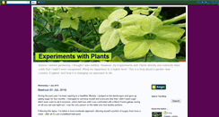 Desktop Screenshot of experiments-with-plants.blogspot.com