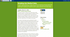 Desktop Screenshot of getstartedinmedicalsales.blogspot.com