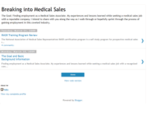Tablet Screenshot of getstartedinmedicalsales.blogspot.com