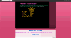 Desktop Screenshot of kpsoftsolutions.blogspot.com