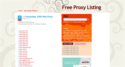 Desktop Screenshot of freeproxylisting.blogspot.com