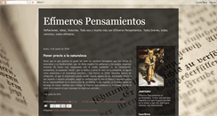 Desktop Screenshot of efimerospensamientos.blogspot.com