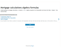 Tablet Screenshot of mortgage-calculations-algebra.blogspot.com