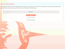 Tablet Screenshot of knowingspirit.blogspot.com