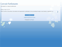 Tablet Screenshot of lawsuit-settlements.blogspot.com