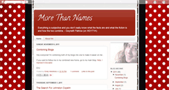 Desktop Screenshot of morethannames.blogspot.com