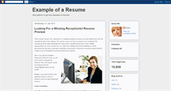 Desktop Screenshot of freeexampleresumes.blogspot.com