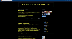 Desktop Screenshot of immortalityandmetaphysics.blogspot.com