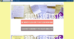 Desktop Screenshot of 30daysoflists.blogspot.com