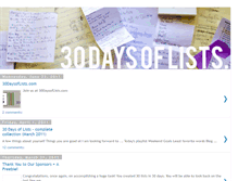 Tablet Screenshot of 30daysoflists.blogspot.com