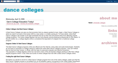 Desktop Screenshot of dance-colleges.blogspot.com