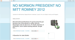 Desktop Screenshot of nomormonpresidentnomittromney2012.blogspot.com