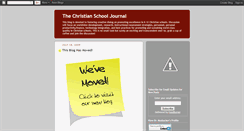 Desktop Screenshot of christianschooljournal.blogspot.com