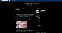 Desktop Screenshot of apaperlessfuture.blogspot.com