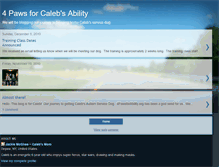 Tablet Screenshot of 4pawsforcaleb.blogspot.com
