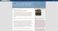 Desktop Screenshot of livetowriteanotherday.blogspot.com