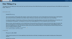 Desktop Screenshot of onething274.blogspot.com