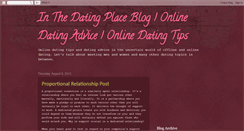 Desktop Screenshot of inthedatingplace.blogspot.com