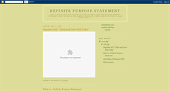 Desktop Screenshot of definatepurposestatement.blogspot.com