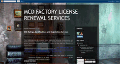 Desktop Screenshot of mcdfactorylicenserenewalservices.blogspot.com