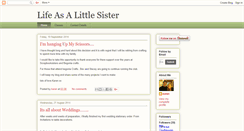 Desktop Screenshot of lifeasalittlesistera.blogspot.com