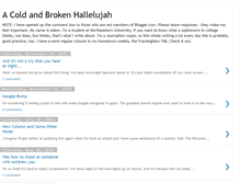 Tablet Screenshot of coldhallelujah.blogspot.com