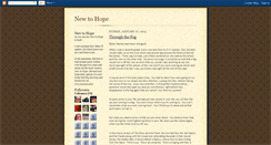 Desktop Screenshot of newtohope.blogspot.com